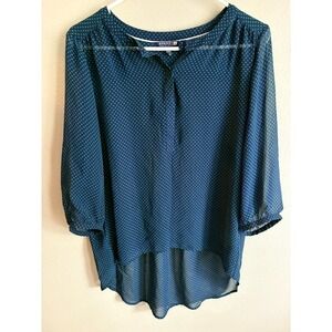 Sperry Size Small Navy Blue Green Blouse women's Top